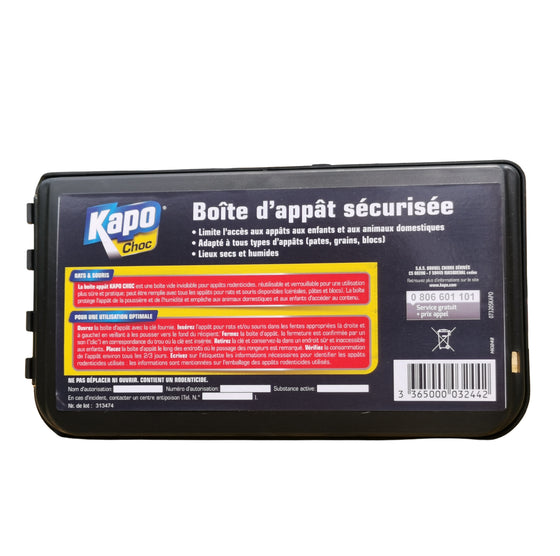 Boîte d'appât pour souris, mode d'emploi