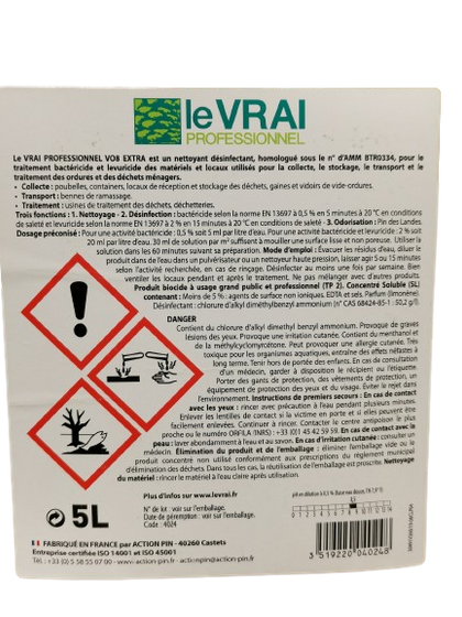 Désinfectant poubelle concentré Le Vrai mode d'emploi