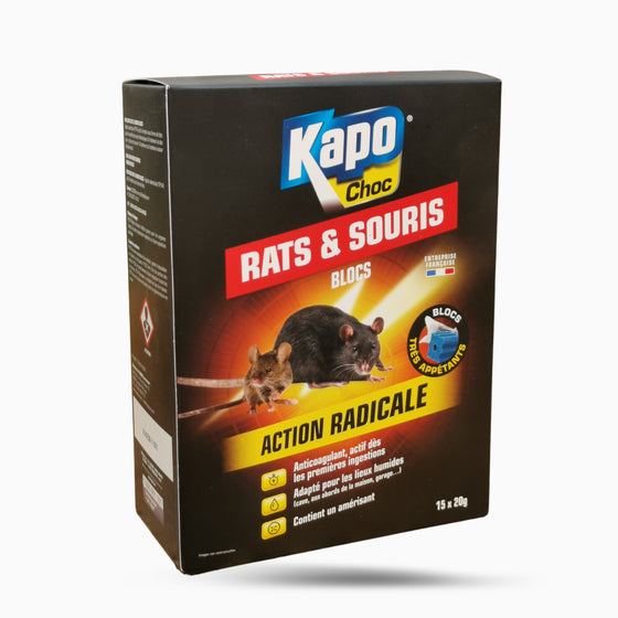 K.pro Choc Rats et Souris en Blocs empoisonnés, action radicale.