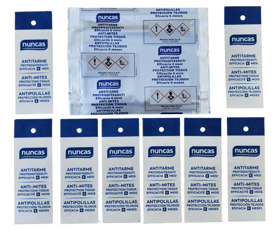 Les 8 feuillets anti-mites textiles NUNCAS