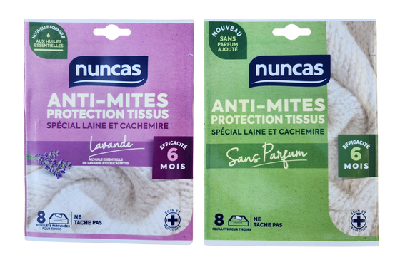 8 feuillets anti-mites NUNCAS
